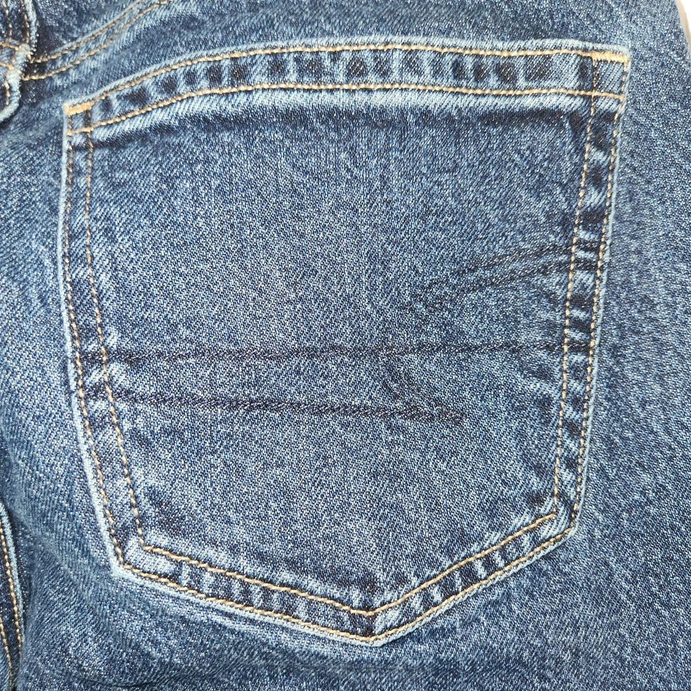 American Eagle Super High Rise Ankle Straight Dark Wash Size 00 Short Stretchy